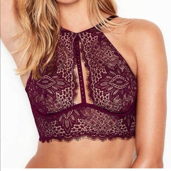 Victoria's Secret Other - Victoria Secret Women's Whimsygoth Alluring Lace Sheer Bralette Burgundy 36C